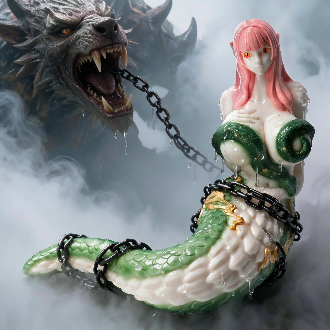 GEEBA Interspersed with white and green snake girl onahole whole body Lisela G61001