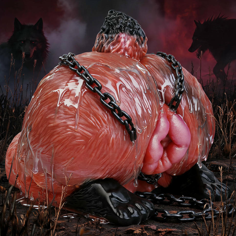 GEEBA deep orange furry fox masturbator buttock Fire Fox Demon G6603