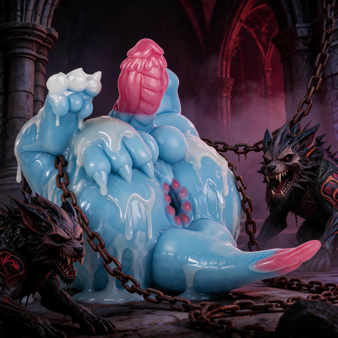 GEEBA blue Fantasy Dragon Masturbator half length Azure Dragon G6630