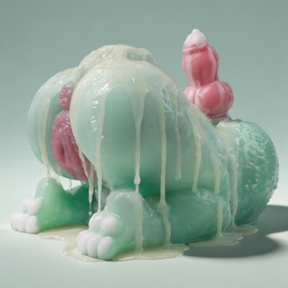GEEBA light green fox vagina stroker half length Hilla and Kalen G6639
